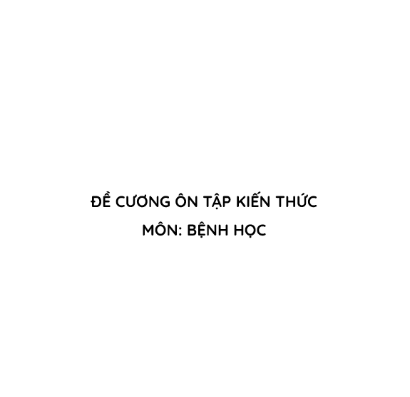 Đề cương ôn tập bệnh học